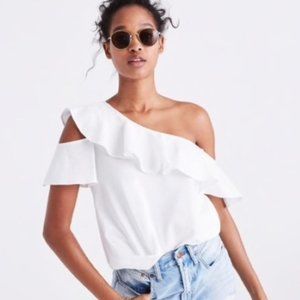Madewell One Shoulder White Top - 6